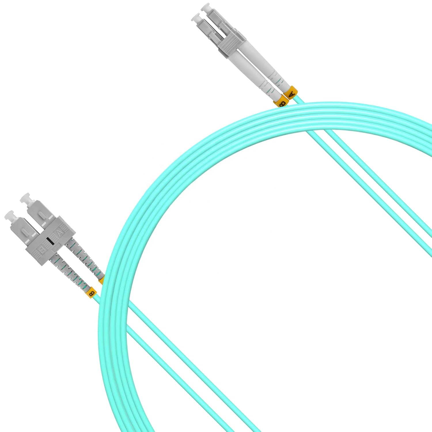 OM3 Duplex SC UPC TO LC UPC Aqua Blue LSZH MM Fiber Optic Patch Cord Cable For Telecommunication 3G 4G WIFI Solution